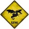 Smart Blonde 8.5 in. Dragon In Flight Xing Novelty Mini Metal Crossing Sign